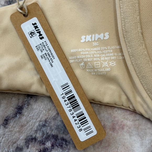 SKIMS Fits Everybody Push-Up Demi Bra 36C Sand NWT - Picture 6 of 6